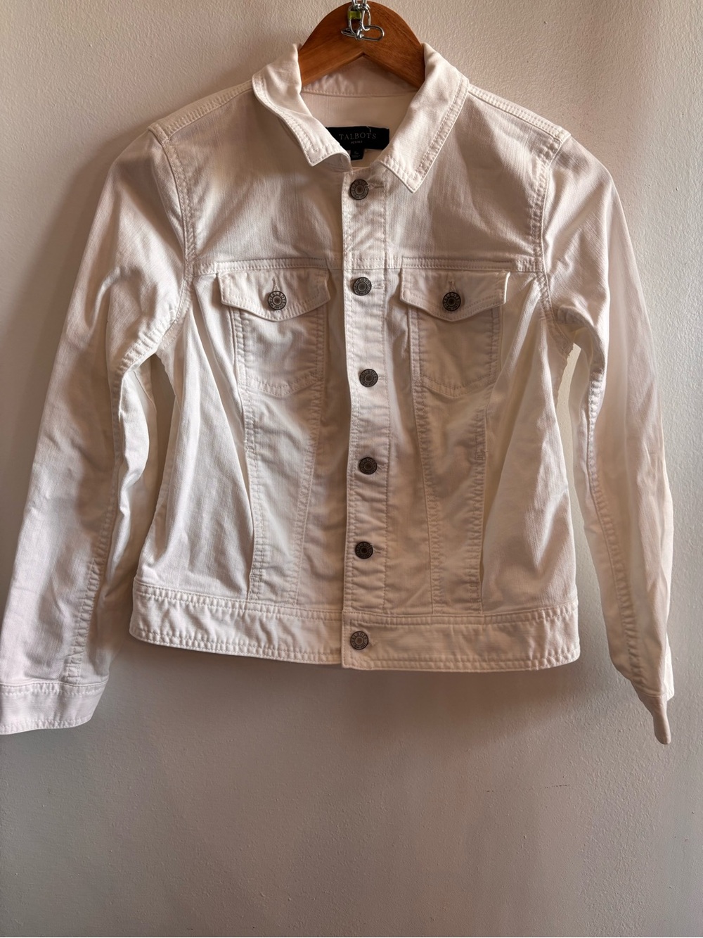 Talbots White Denim Trucker Jacket